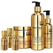 ערכת Glossy Gold: שמפו, מסכה לשיער, סרום, 3 אמפולות טיפוליות | Kava Kava 