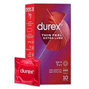 קונדומים Durex Thin Feel Extra Lube דקים בתוספת חומר סיכה לתחושה חלקה יותר
