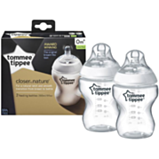 זוג בקבוקי האכלה 260 מ"ל Closer To Nature +0M | Tommee Tippee 