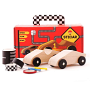 ערכת יצירה ומשחק מכוניות עץ – סטיקאר | קיפוד צעצועים
