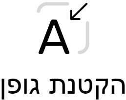 הקטנת גופן האתר